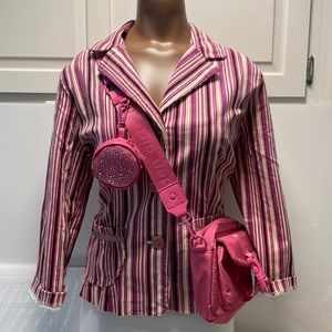 Barbie Inspired Pink Fitted Stripe Blazer!
